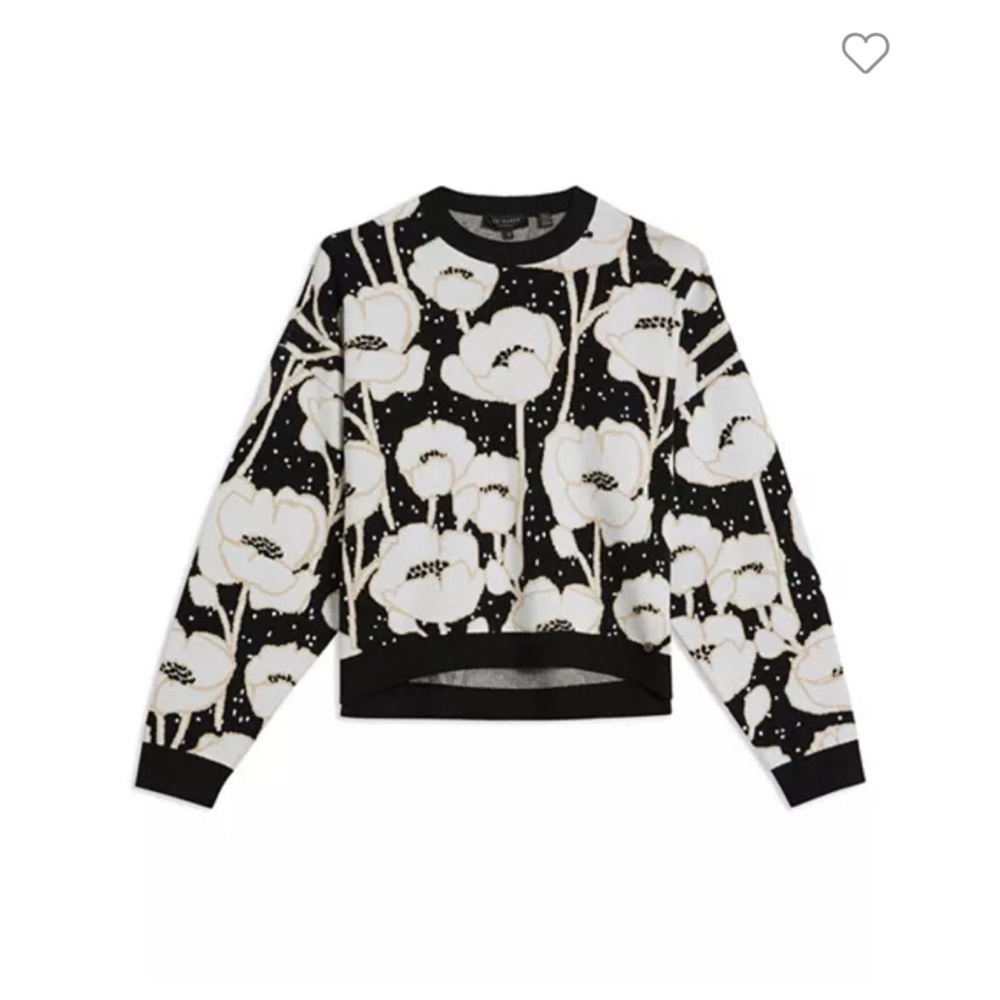 Ted Baker Pipha Cropped Jacquard Sweater - Picture 3 of 10